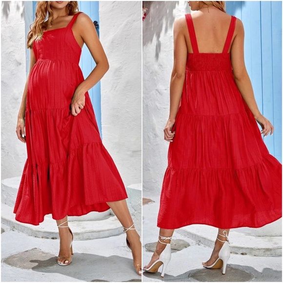 Maternity Cami Maxi Minimalist dress - Picture 5 of 8